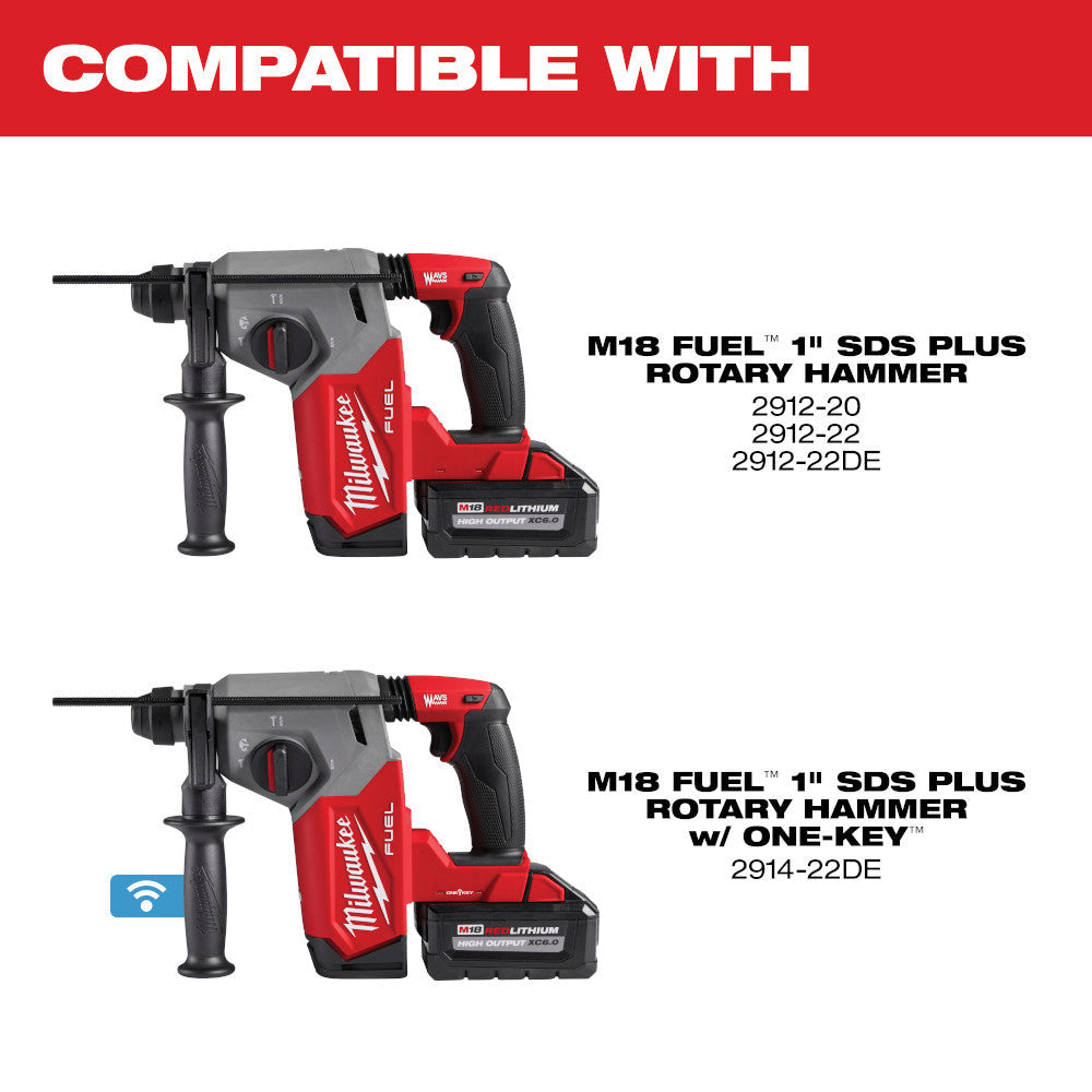 Milwaukee 2912-DE M18 FUEL Cordless Brushless HAMMERVAC 1in Dedicated Dust Extractor (Tool Only) showing compatibility