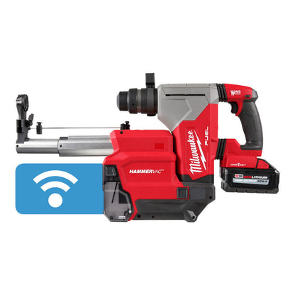 Milwaukee 2915-22DE M18 FUEL Cordless 1-1/8 inch SDS Plus Rotary Hammer with HAMMERVAC Dedicated Dust Extractor Kit
