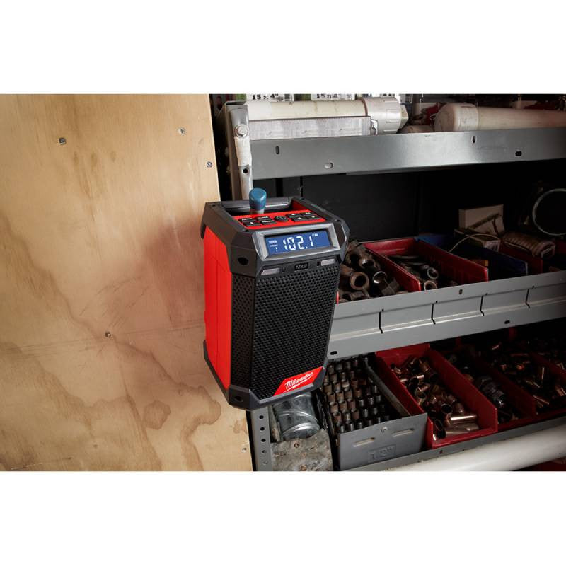 Milwaukee 2951-20 M12 Radio + Charger  hanging on shelving (Tool Only)