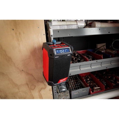 Milwaukee 2951-20 M12 Radio + Charger  hanging on shelving (Tool Only)
