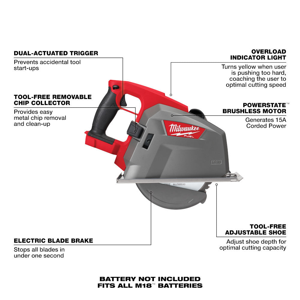 Milwaukee 2982-20 M18 FUEL 8 inch Metal Cutting Circular Saw (Tool Only)