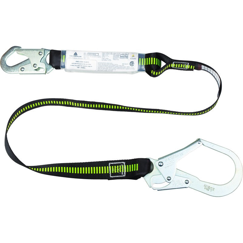DEGIL 6' Shock Pack Lanyard with 3/4in Snap Hook and 2-1/4in Scaffold Hook