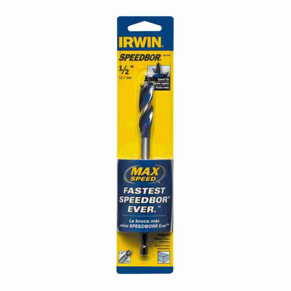 Irwin 3041001 SPEEDBOR 1/2 inch x 6 inch MAX Speed Bit showing in packaging