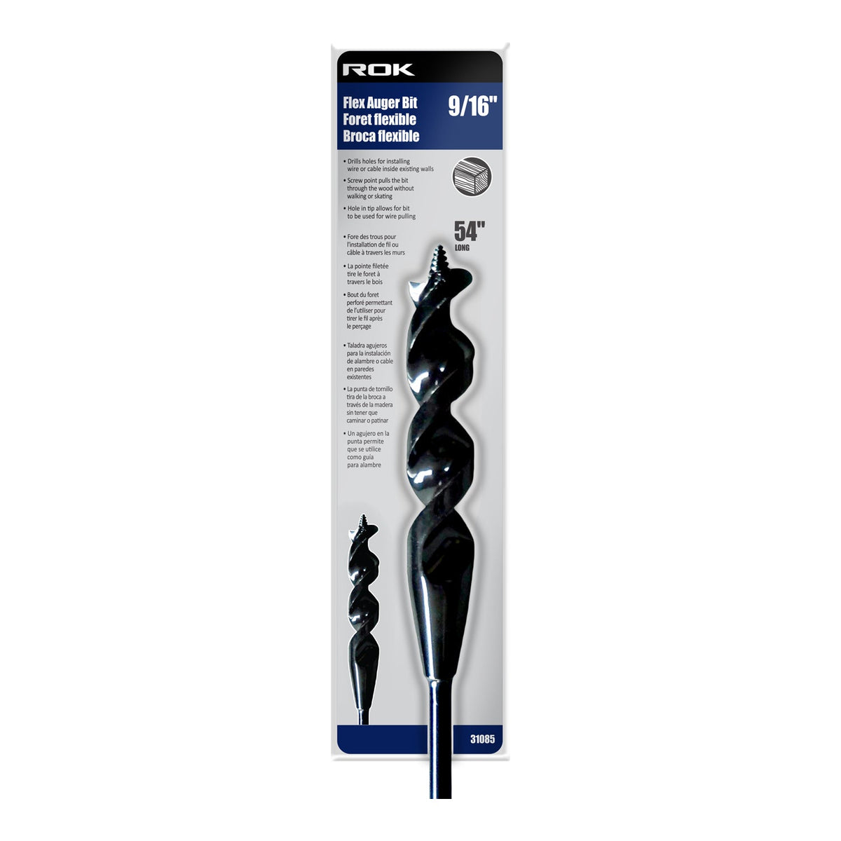 ROK 9/16in x 54in Flex Auger Drill Bit