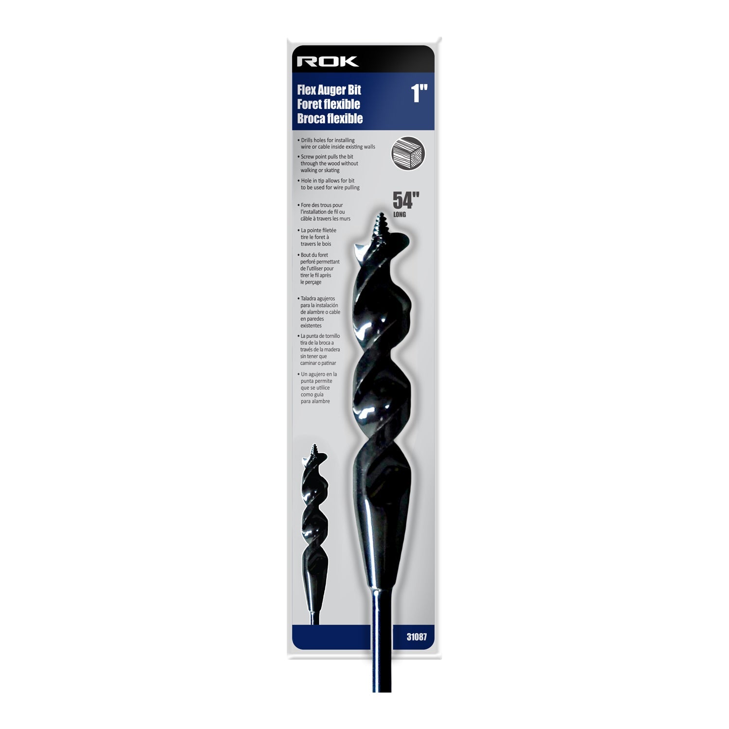 ROK 1in x 54in Flex Auger Drill Bit