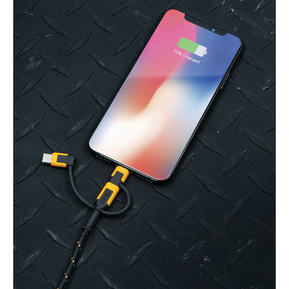 DeWalt 6' Reinforced 3-in-1 Cable for Lightning, USB-C and Micro-USB