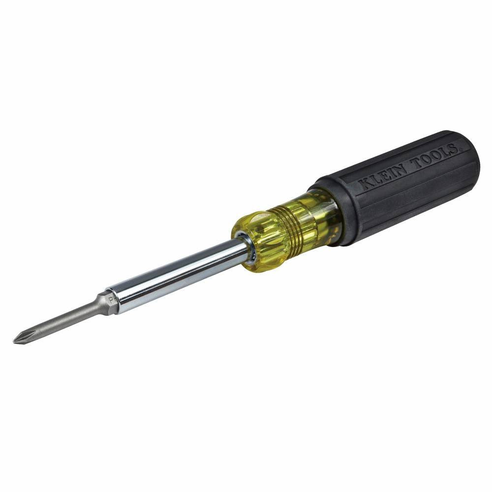 Klein Tools 32560 Multi-Bit (SL, PH,  and SQ) 6-in-1 Extended Reach Screwdriver / Nut Driver