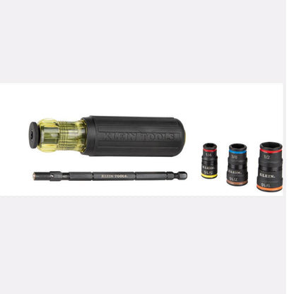 Klein Tools 32910 7-in-1 Impact Rated Flip Socket Set with Handle