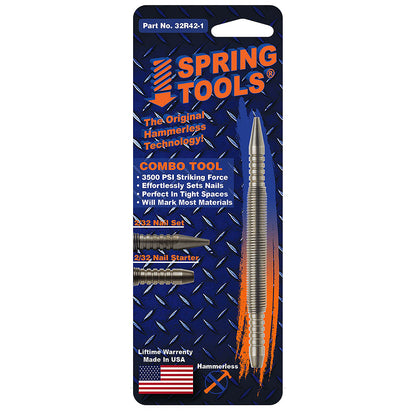 Spring Tools Double-Ended 2/32in Combination Nail Setter and Starter Set
