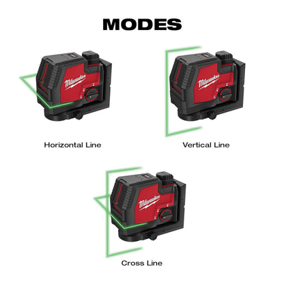 Milwaukee 3521-21 Green Cross-Line Laser Level Kit with USB Rechargeable Battery