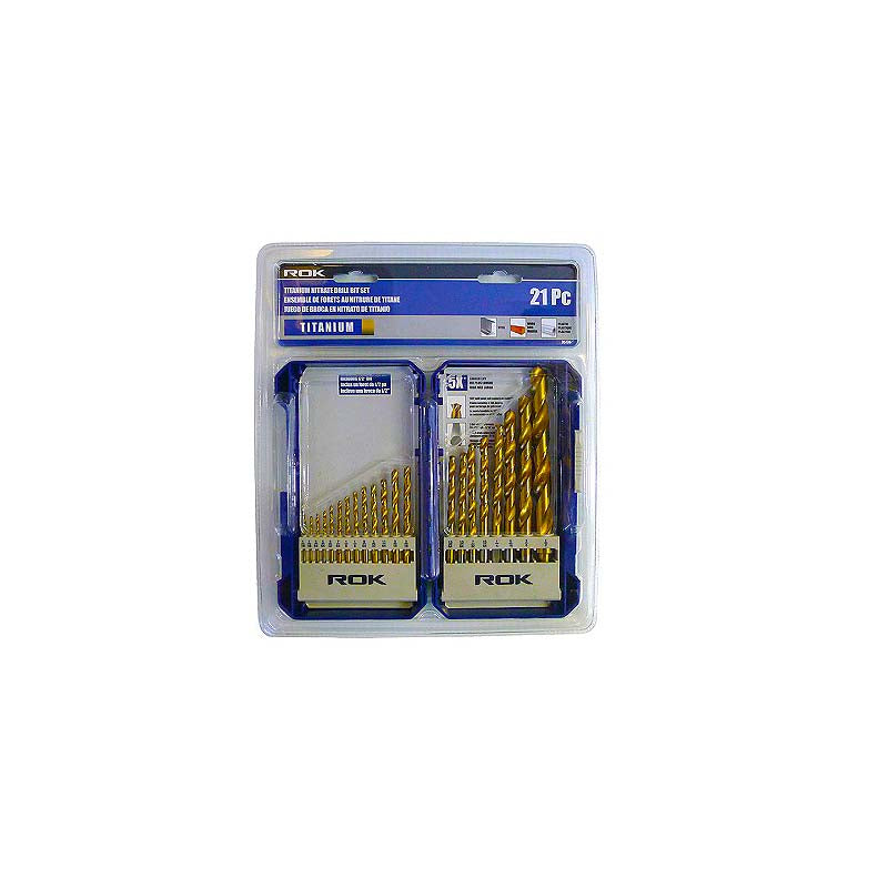 ROK 21pc Titanium Nitrate Drill Bit Set