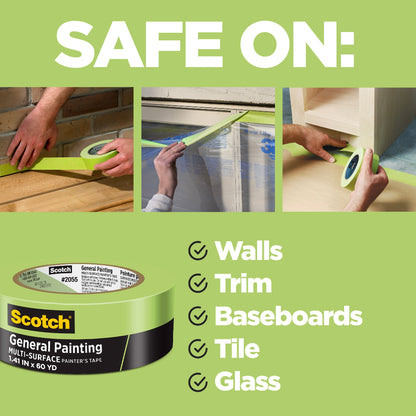 Scotch General Painting Multi-Surface Painter's Tape 2055-24Np 0.94 Inch x 60.1 Yd (24 Mm x 55 M)