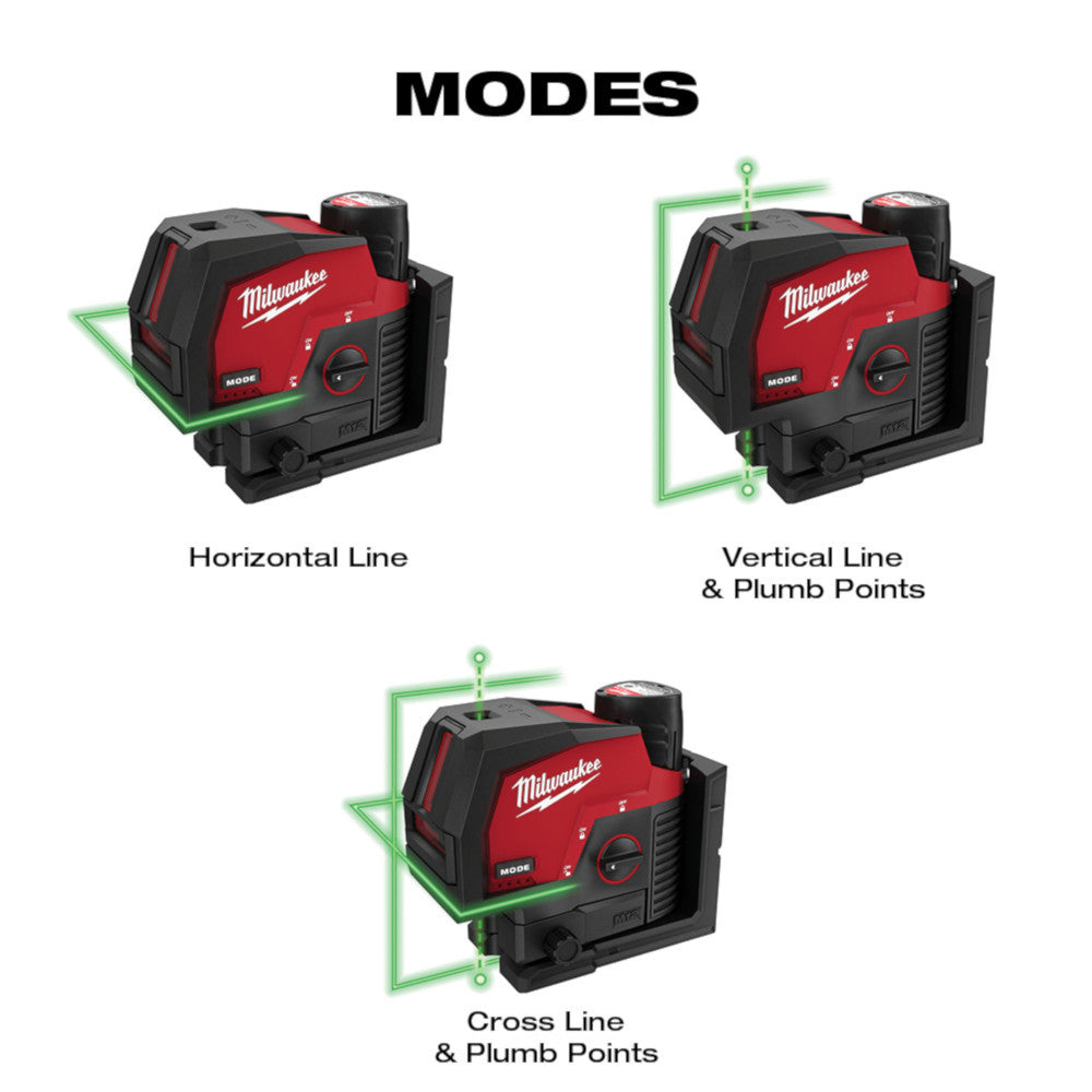 3622-20 M12 Green Cross-Line and Plumb Points Laser Level (Tool Only)