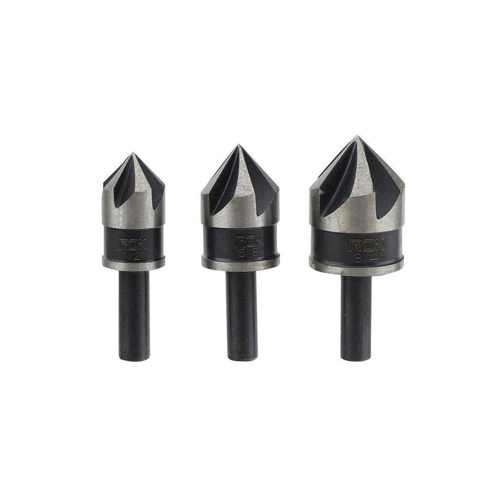 ROK 36320 3-Piece High Speed Steel Countersink Set