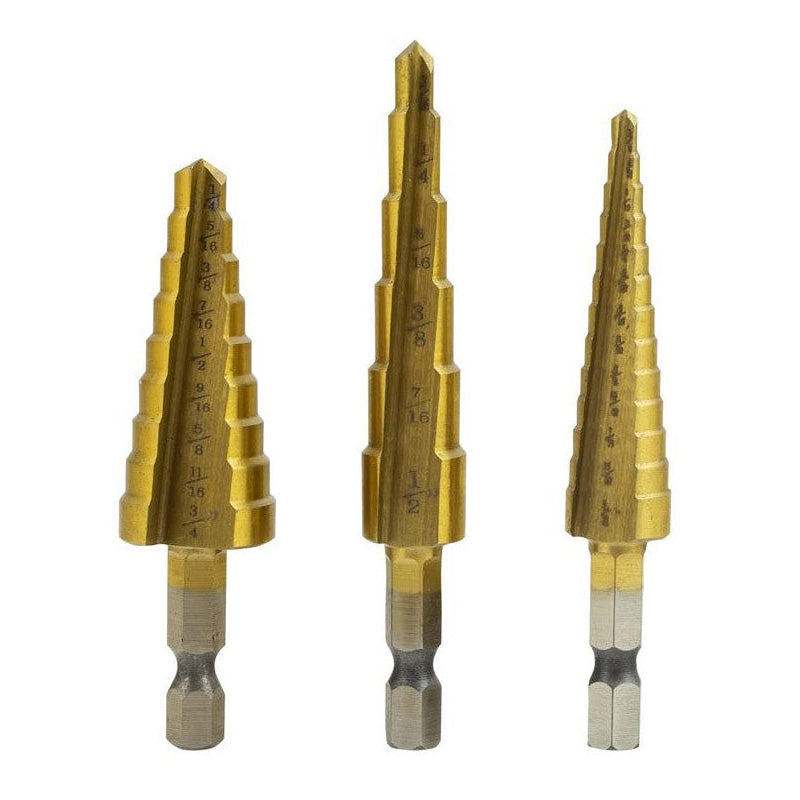PowerSonic 3pc Step Drill Bit Set