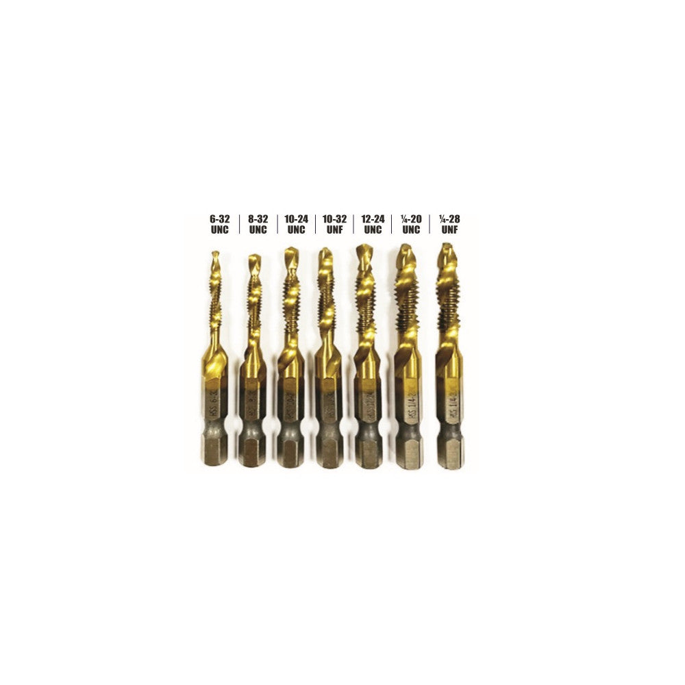 BlackSpur 36425 7-piece Titanium Coated Drill & Tap Set