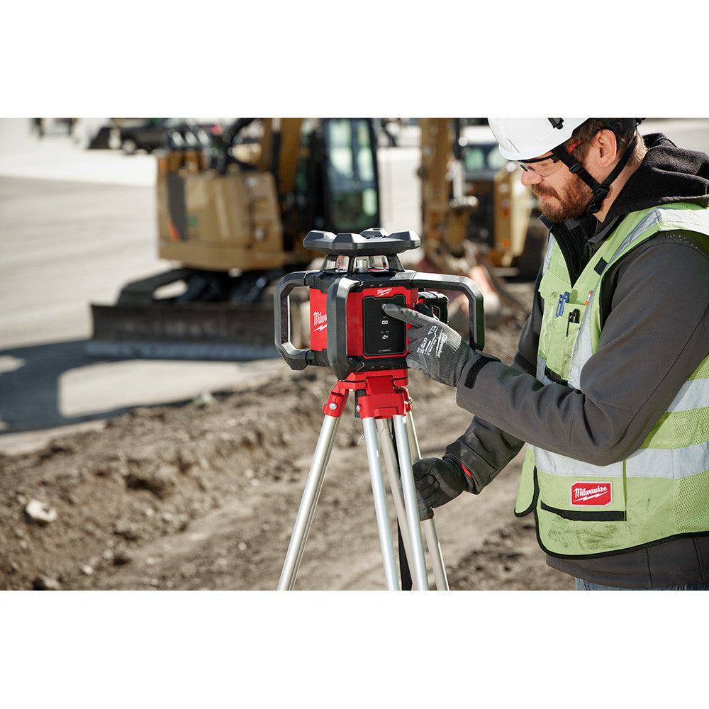 Milwaukee 3701-21 M18 Cordless 2000' Red Exterior Rotary Laser Level Kit with Receiver (Tool Only)