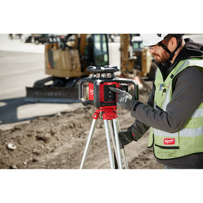 Milwaukee 3701-21 M18 Cordless 2000' Red Exterior Rotary Laser Level Kit with Receiver (Tool Only)