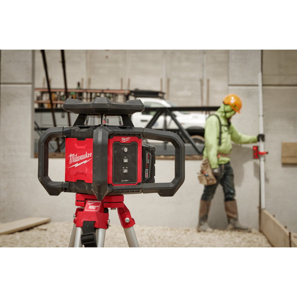 Milwaukee 3701-21 M18 Cordless 2000' Red Exterior Rotary Laser Level Kit with Receiver (Tool Only)