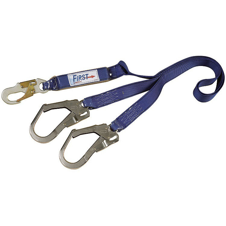 3M 6' Double Shock Absorbing Lanyard with Rebar Hooks