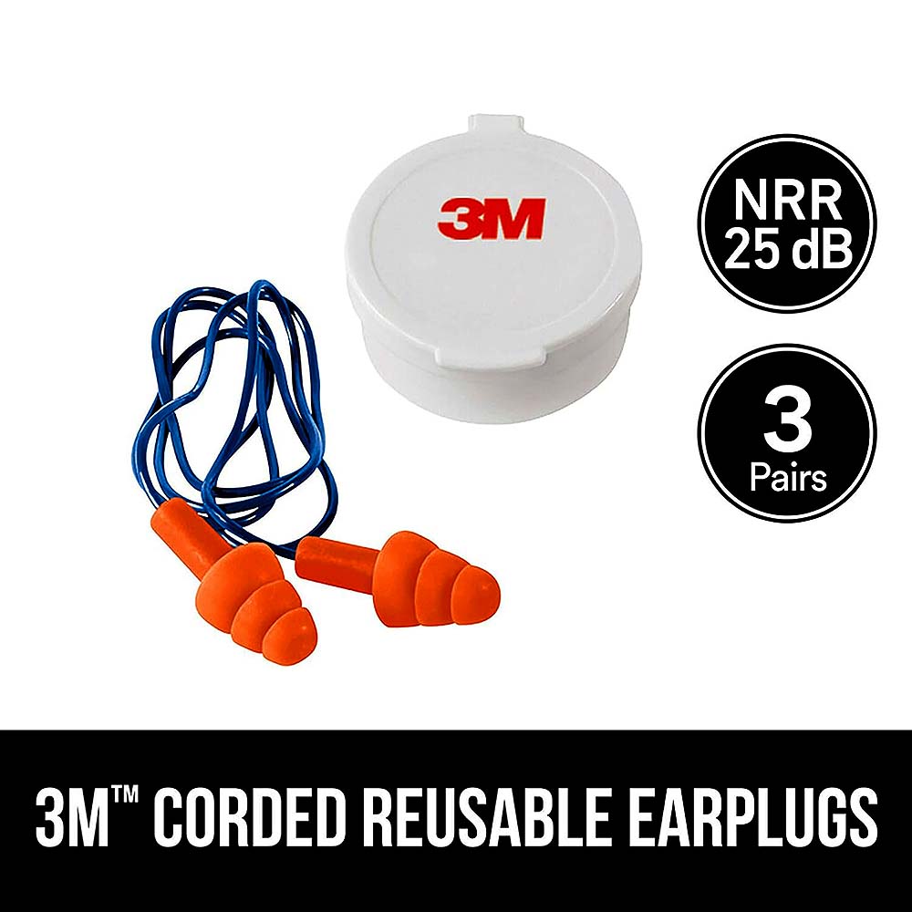 3M Corded Reusable Tekk Protection Earplugs