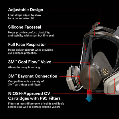 3M Full Face Spray Paint Respirator Large - 1 Kit