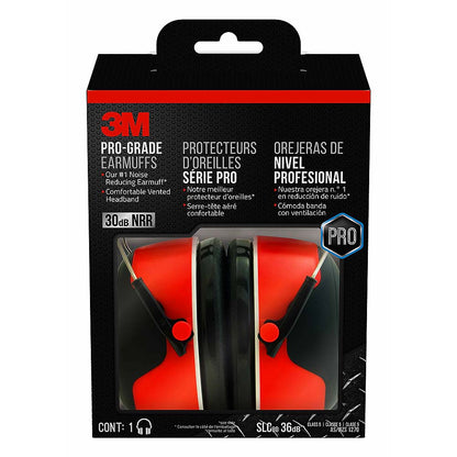 3M Pro-Grade Earmuffs 90565-4DC-Ps 30 Db Nrr Black-Red 1-Pack 4-Case