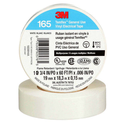 3M Temflex Vinyl Electrical Tape 165 White