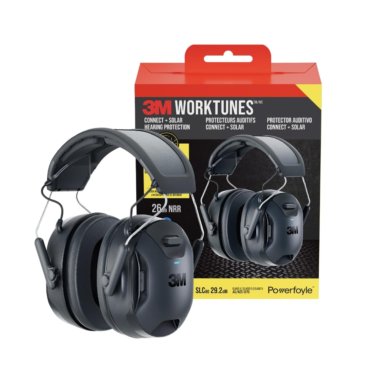 3M Worktunes Connect + Solar Wireless Hearing Protector with Bluetooth Technology