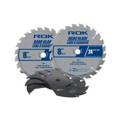 ROK 40715 8 inch 24 Teeth Dado Blade Set