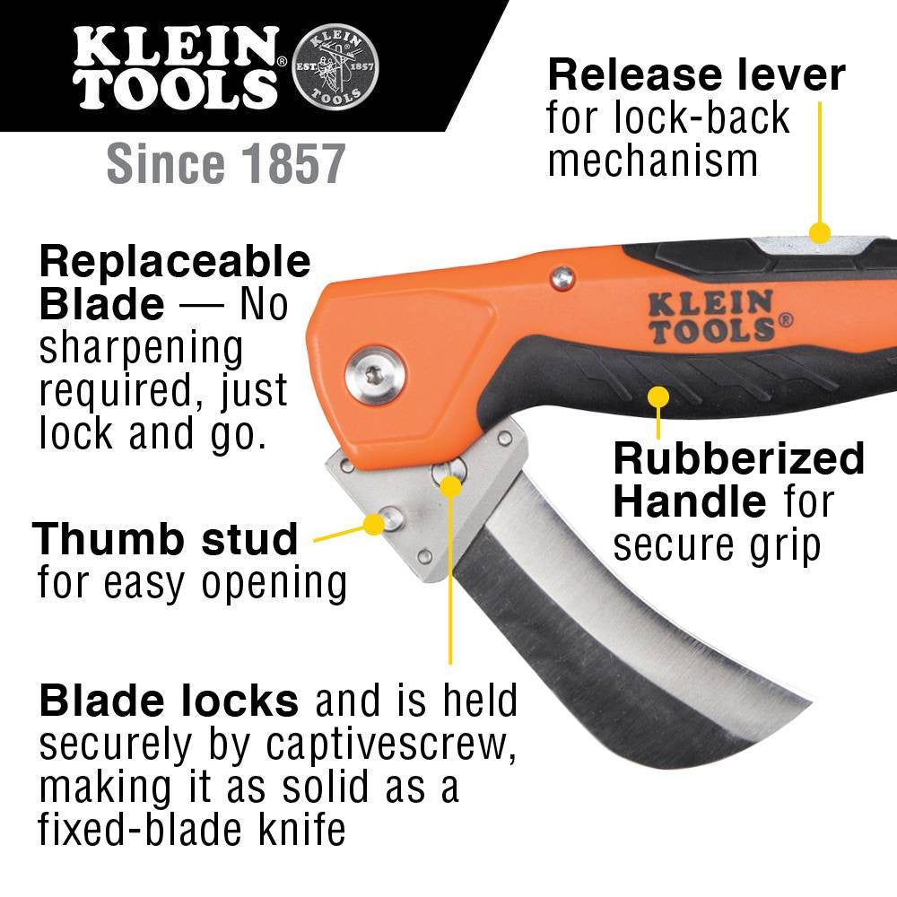 Klein Tools 44218 2.5 inch Cable Skinning Utility Knife with Replaceable Blade