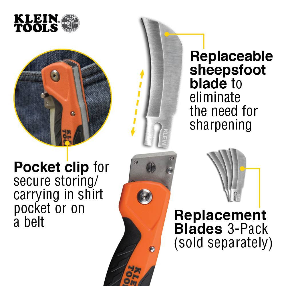 Klein Tools 44218 2.5 inch Cable Skinning Utility Knife with Replaceable Blade