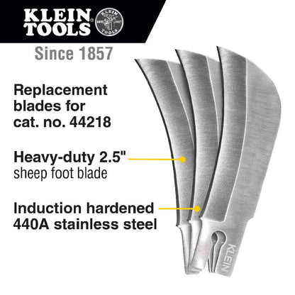Klein Tools 44219 Replacement Hawkbill Blade for 44218 - 3pk