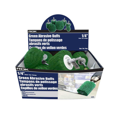 ROK 14pc Abrasive Fine Grit Buff Set - Green
