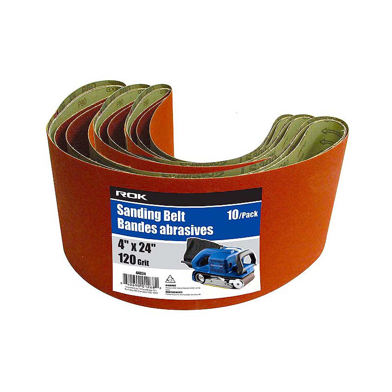 ROK 4in X 24in 120 Grit Sanding Belts - 10pk