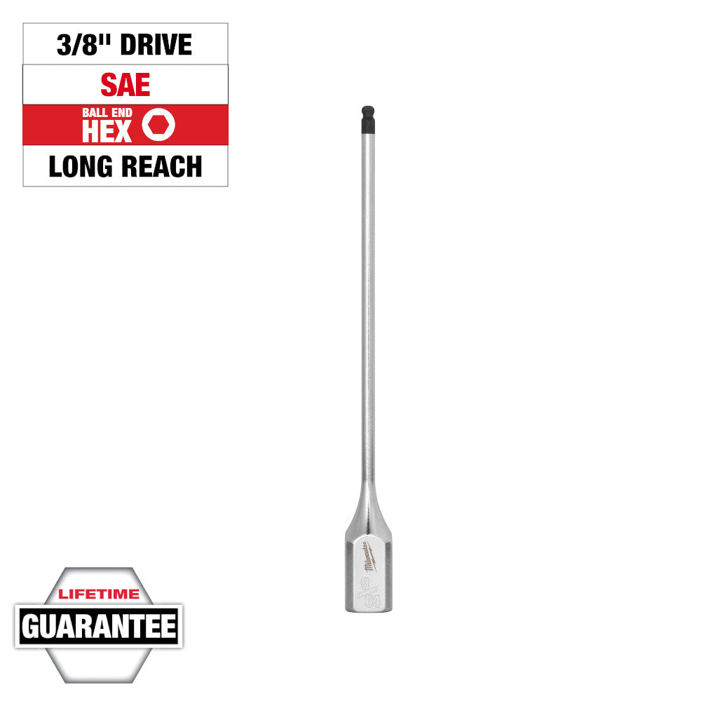 Milwaukee 9/64in Long Ball End Hex Bit Socket with 3/8in Drive