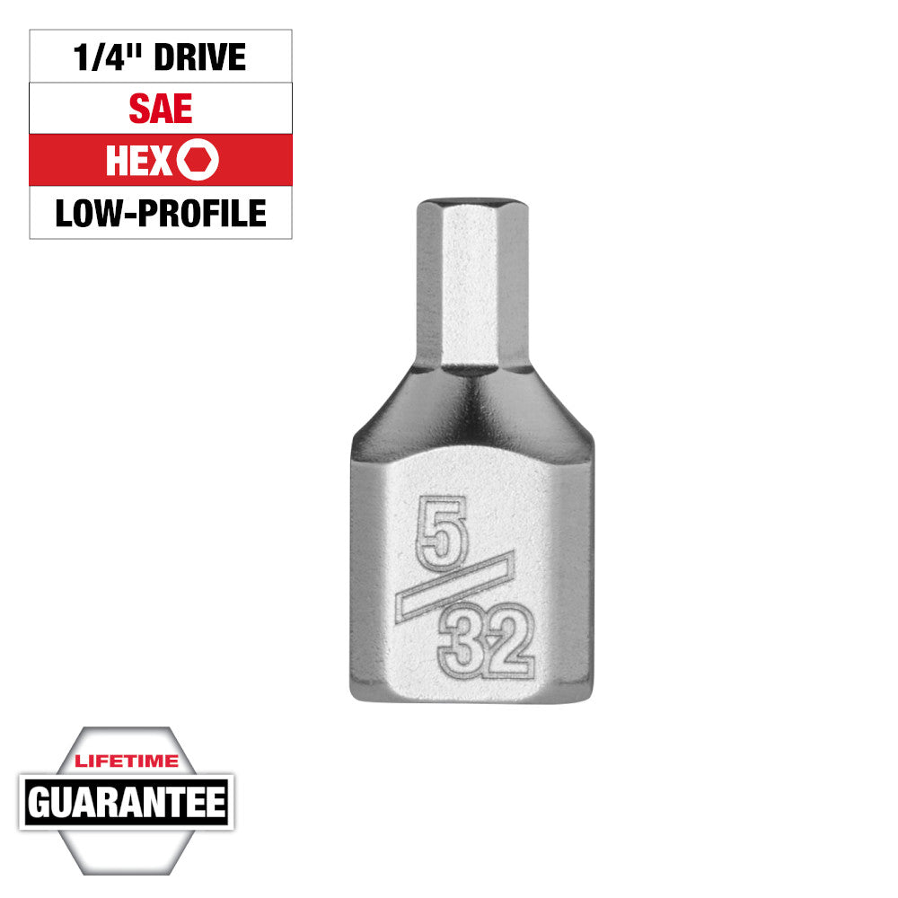 Milwaukee 1/4in Drive 5/32in Low-Profile Hex Bit Socket