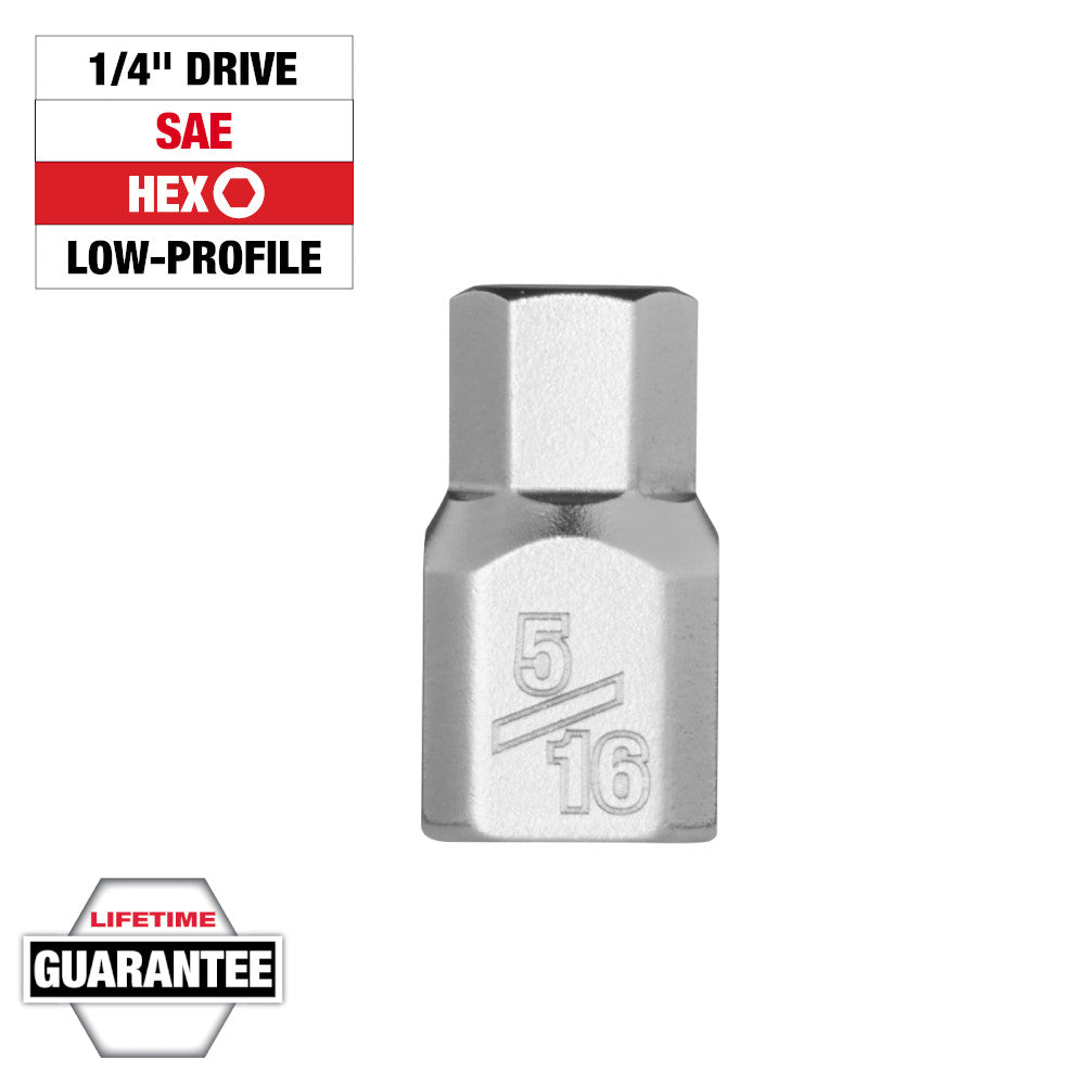 Milwaukee 1/4in Drive 5/16in Low-Profile Hex Bit Socket