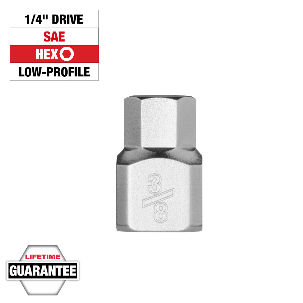 Milwaukee 1/4in Drive 3/8in Low-Profile Hex Bit Socket