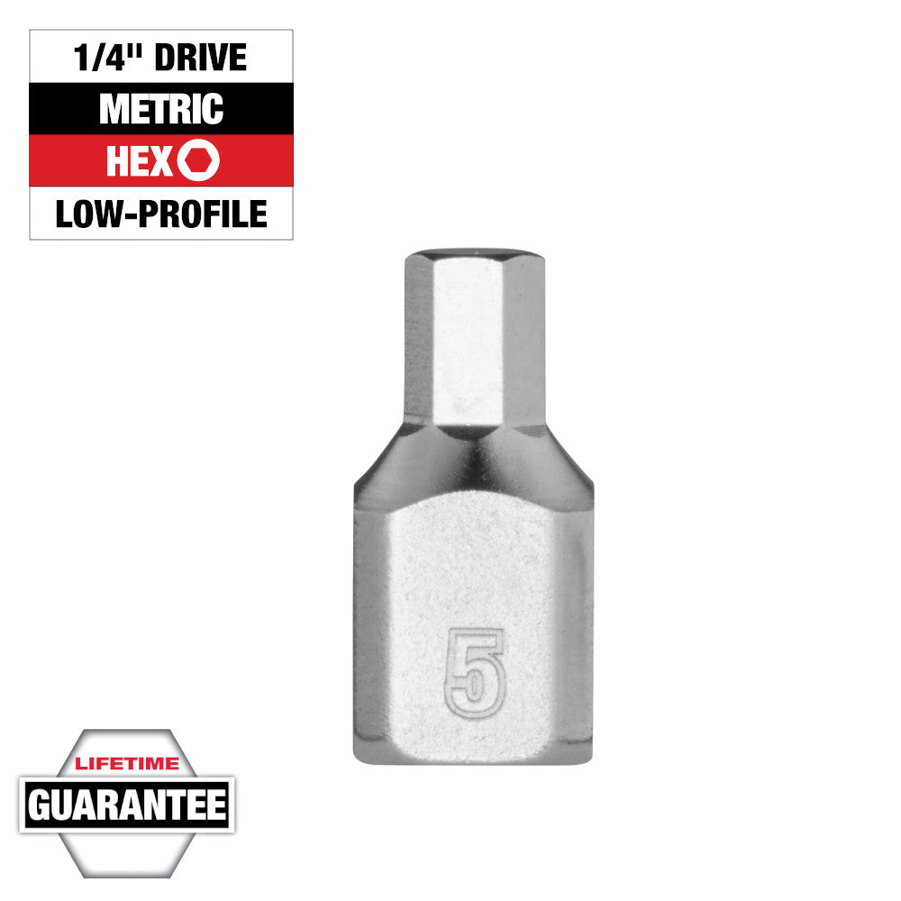 Milwaukee 1/4in Drive 5mm Low-Profile Hex Bit Socket