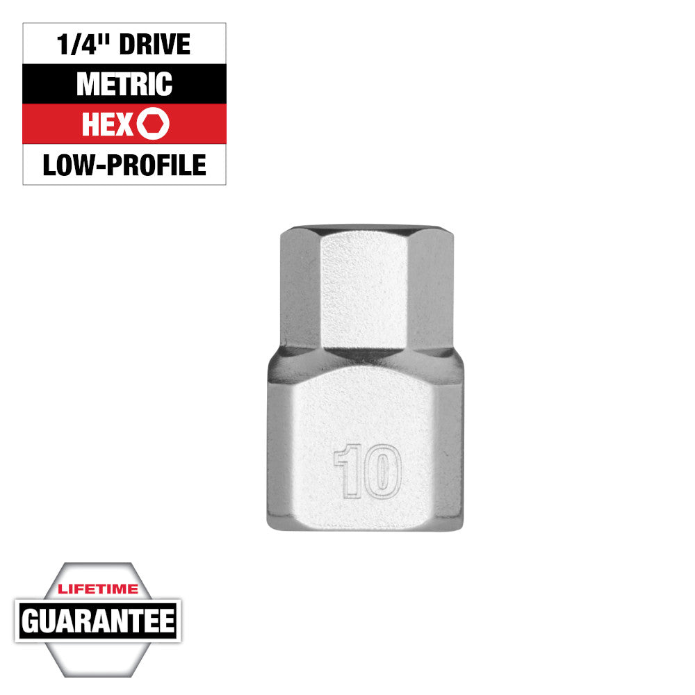 Milwaukee 1/4in Drive 10mm Low-Profile Hex Bit Socket