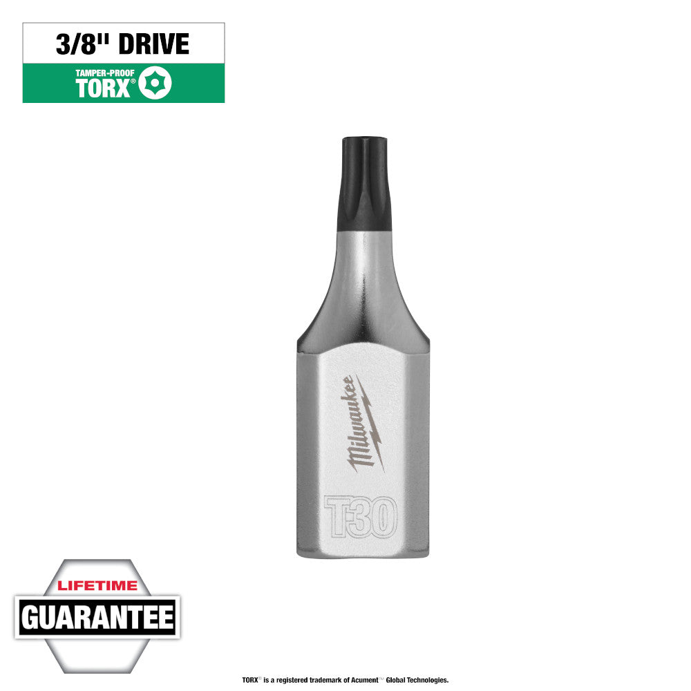 Milwaukee T30 Tamper Proof TORX Bit Socket with 3/8in Drive
