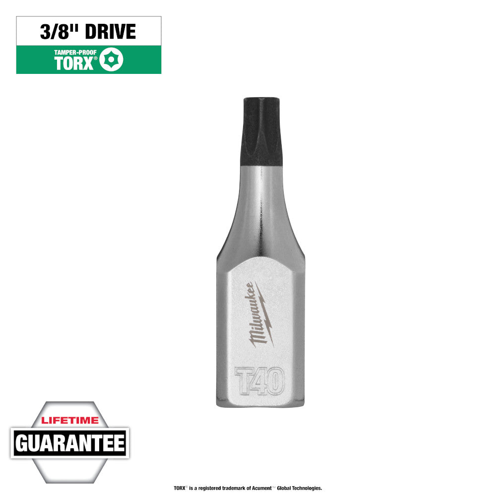 Milwaukee T40 Tamper Proof TORX Bit Socket with 3/8in Drive