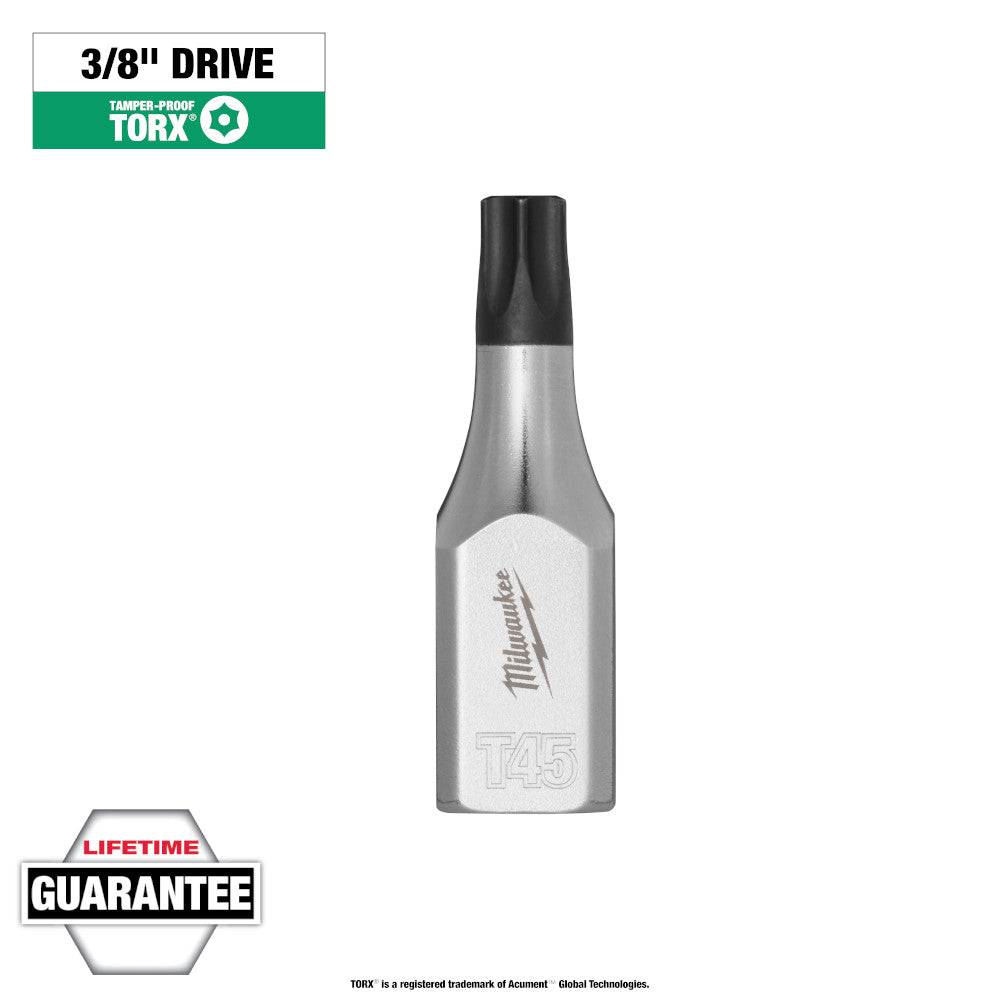 Milwaukee T45 Tamper Proof TORX Bit Socket with 3/8in Drive