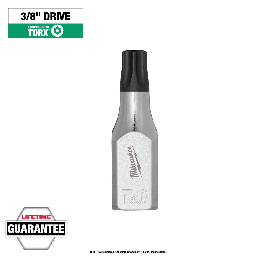 Milwaukee T50 Tamper Proof TORX Bit Socket with 3/8in Drive