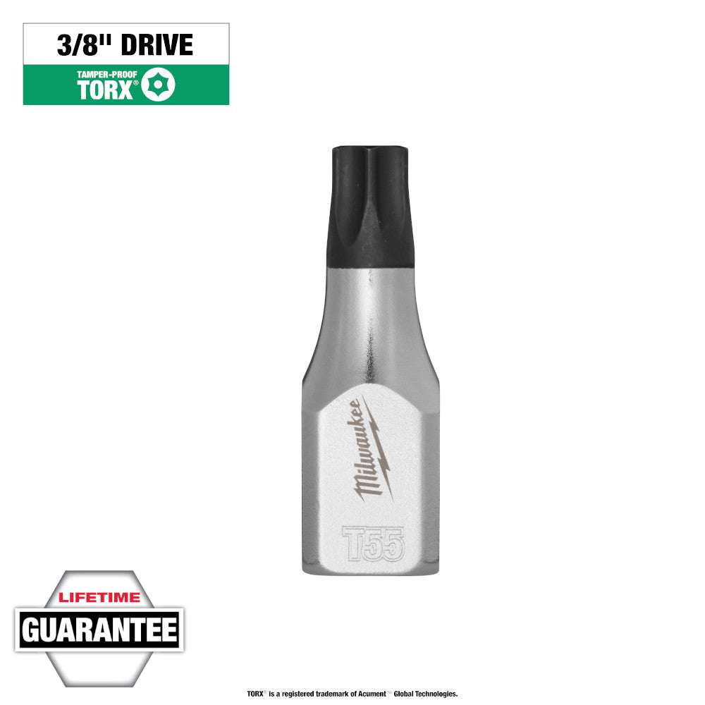 Milwaukee T55 Tamper Proof TORX Bit Socket with 3/8in Drive