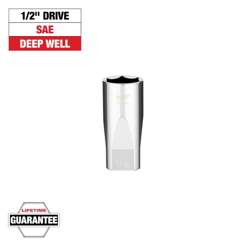 Milwaukee 1-1/16in Deep Socket with 1/2in Drive