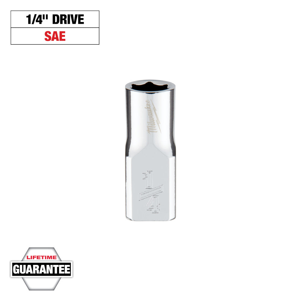 Milwaukee 1/4in SAE 6-Point Socket with 1/4in Drive