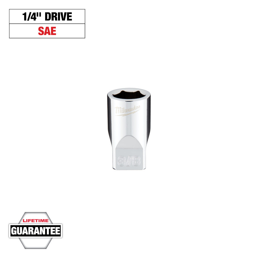 Milwaukee 3/8in SAE 6-Point Socket with 1/4in Drive