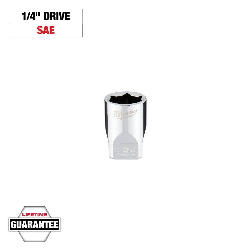 Milwaukee 1/2in SAE 6-Point Socket with 1/4in Drive